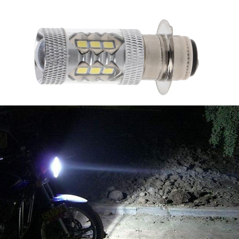 Bóng Đèn Pha LED PX15D H6 80W 6500K 16 LED Chuyên Dụng Cho Xe Mô Tô