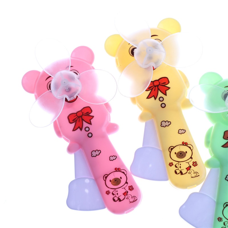1 Quạt Mini Cầm Tay Dạng Nhấn Hình Gấu Dễ Thương
