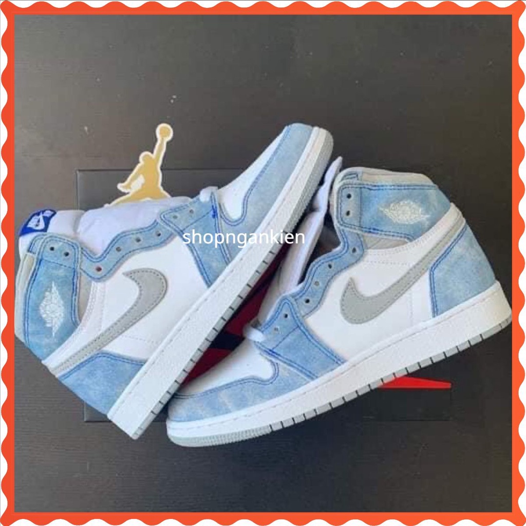 Giày Jordan Cổ Cao Nam Nữ, Giày Sneaker JD1 Xanh Nỉ Hyper Royal Thời Trang Cao Cấp Hottrend 2022
