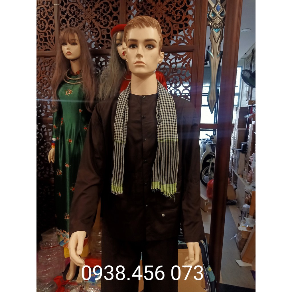 Áo Bà Ba Nam Vải Kate Cao Cấp Kèm Khăn Rằn, Quần Áo Chú Cuội Chị Hằng Nhân Dịp Trung Thu