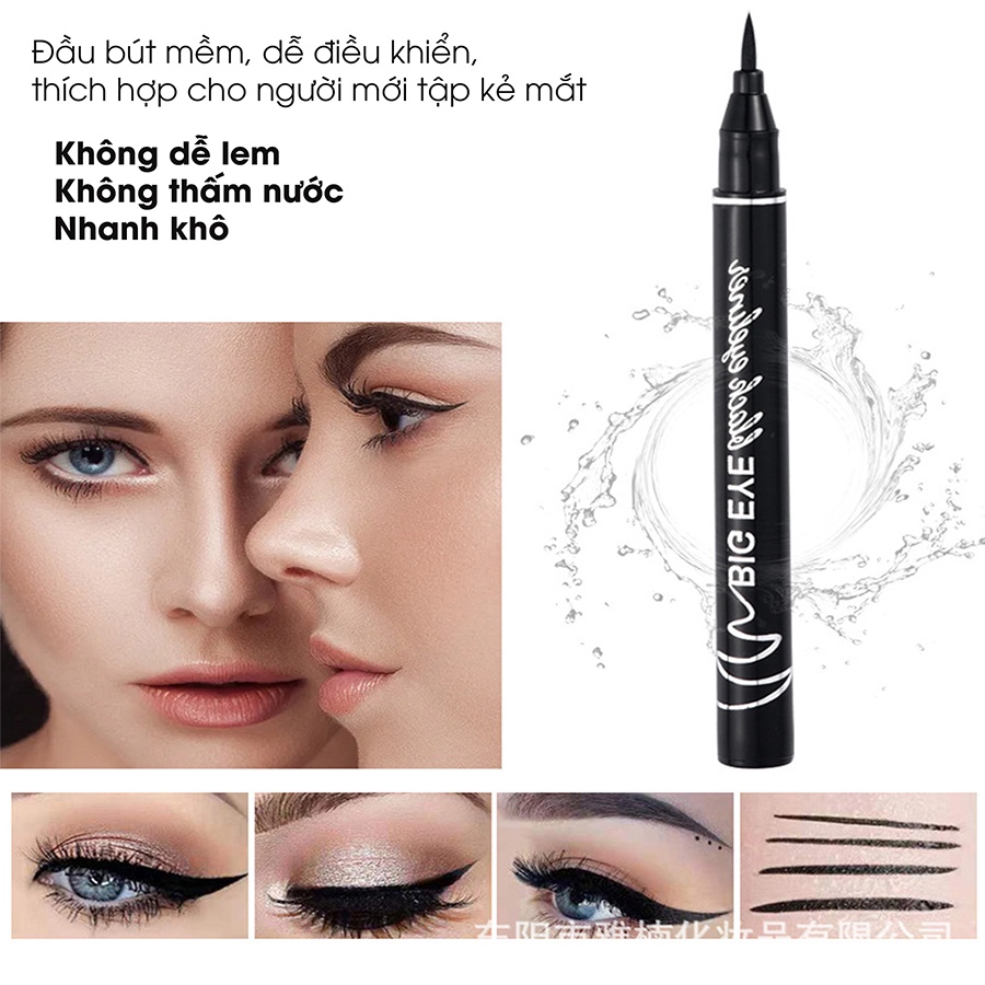 Bút Kẻ Mắt Nước Siêu Mảnh BIG EYE  Nhanh Khô, Chống Thấm Nước, Lâu Trôi, Không Nhòe