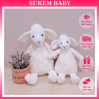 Thú nhồi bông Cừu bông cỡ lớn (40 cm) - Loại đẹp chắc bông cho bé dùng thay gối ôm cùng bé ngủ