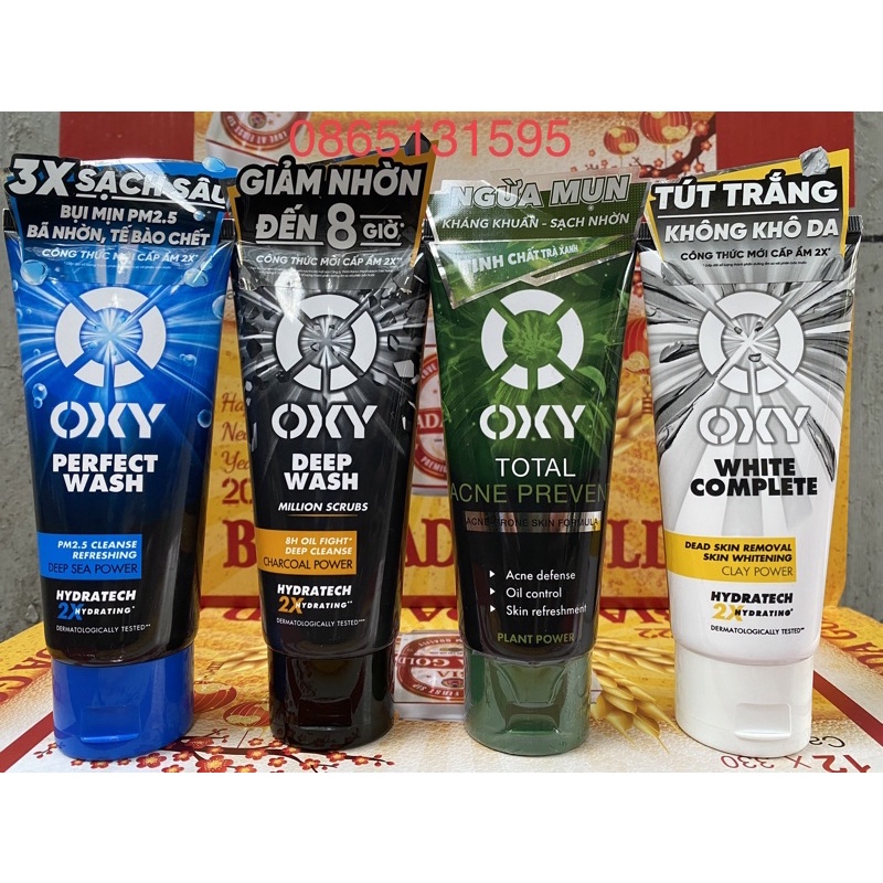 Sữa rửa mặt Oxy  sẵn 4 mầu như hình
