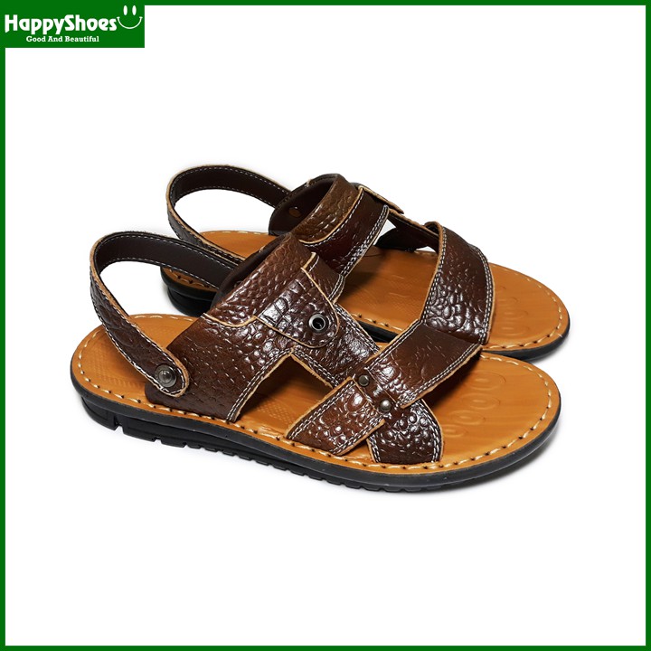 Giày Sandal Nam Da Bò Vân Cá Sấu HappyShoes - HP02