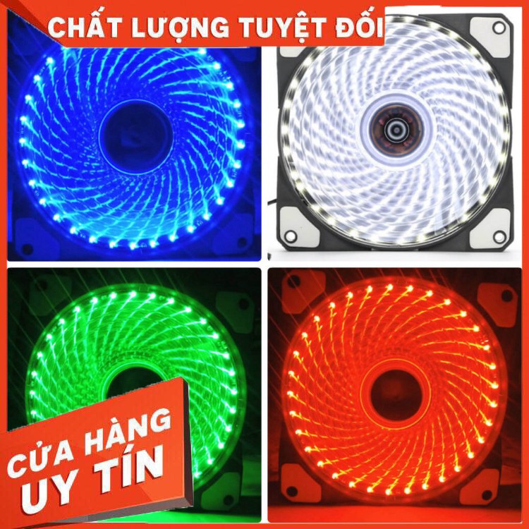 Fan led làm mát case 33 bóng Zin 12cm kèm ốc. Bảo hành 12 tháng chính hãng