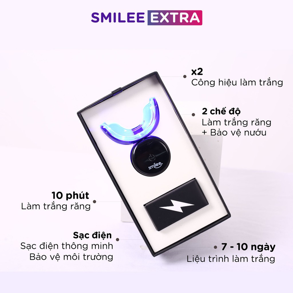 [Tặng 3 quà] SMILEE EXTRA-Làm trắng răng tại nhà cao cấp Smilee Version 2, trắng sau 7 ngày, An toàn men răng, Nhập Mỹ