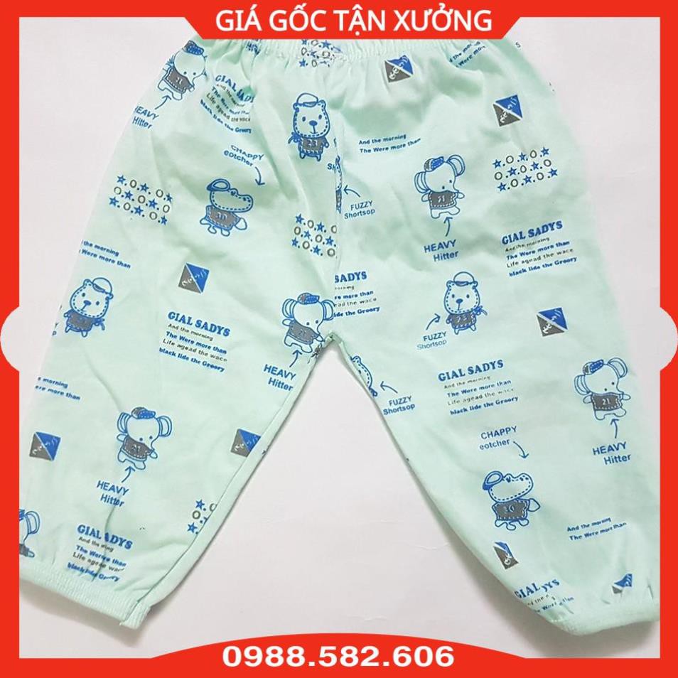 Quần Dài Cotton Sơ Sinh In Hình Gấu, Thú Đáng Yêu Cho Bé