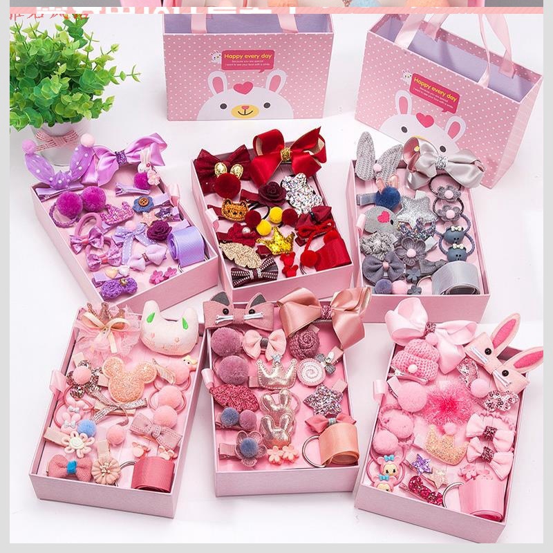 Set 18 kẹp tóc hình vương miện bằng da dễ thương cho bé gái