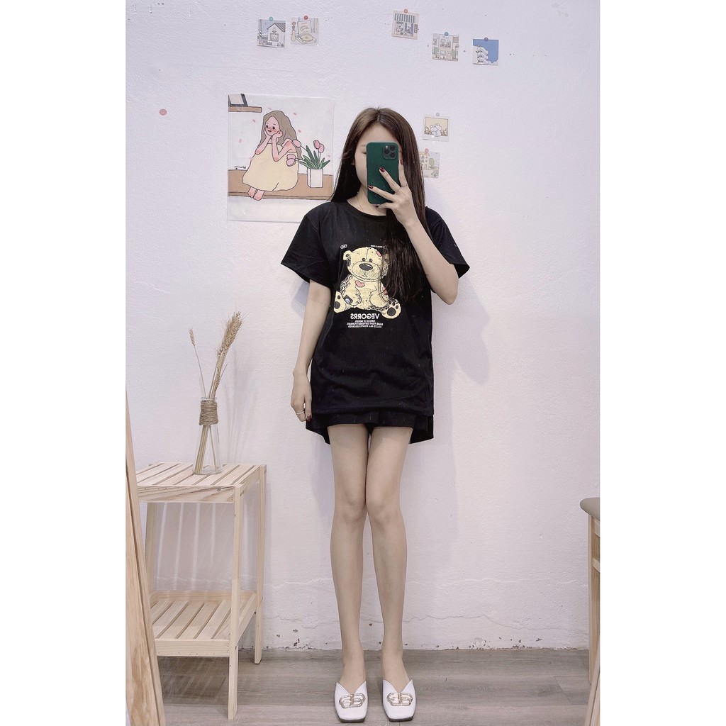 Áo Phông Tay Lỡ GUCCI BALENCIAGA , Áo Thun  Nữ Gucci Vải Cotton Cao Cấp Co Giãn 4 Chiều