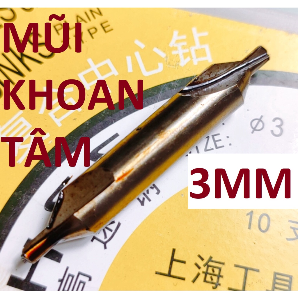 MŨI KHOAN TÂM 3mm, GÓC CÔN 60 ĐỘ