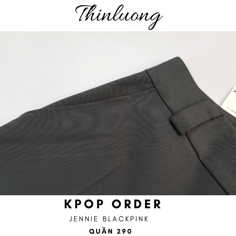 Quần xám dáng baggy suông giống Jennie