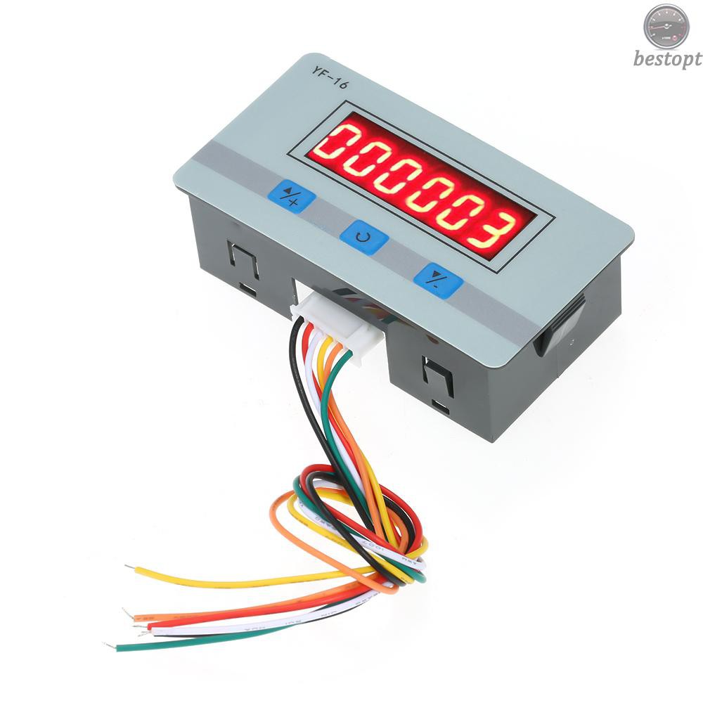 B&O Mini LCD Digital Counter Module DC/AC5V~24V Electronic Totalizer with NPN and PNP Signal Interface 1~999999 Times Counting Range