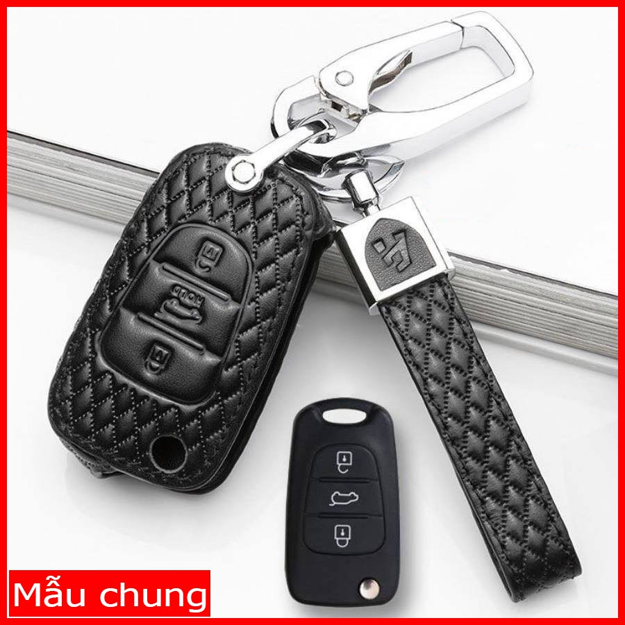 Bao da chìa khoá Hyundai Carens,Accent,Kia Morning,Forte chìa bấm gập màu đen hàng cao cấp loại đẹp chìa NHƯ HÌNH  M500