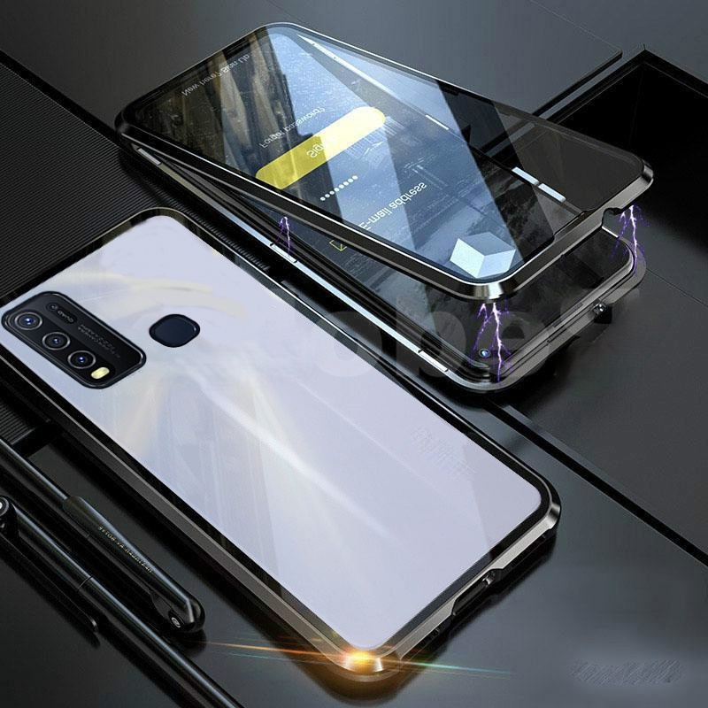 VIVO Y30 Y50 Y 30 50 Ốp lưng mặt kính viền khung kim loại cứng cho For VIVOY30 VIVOY50