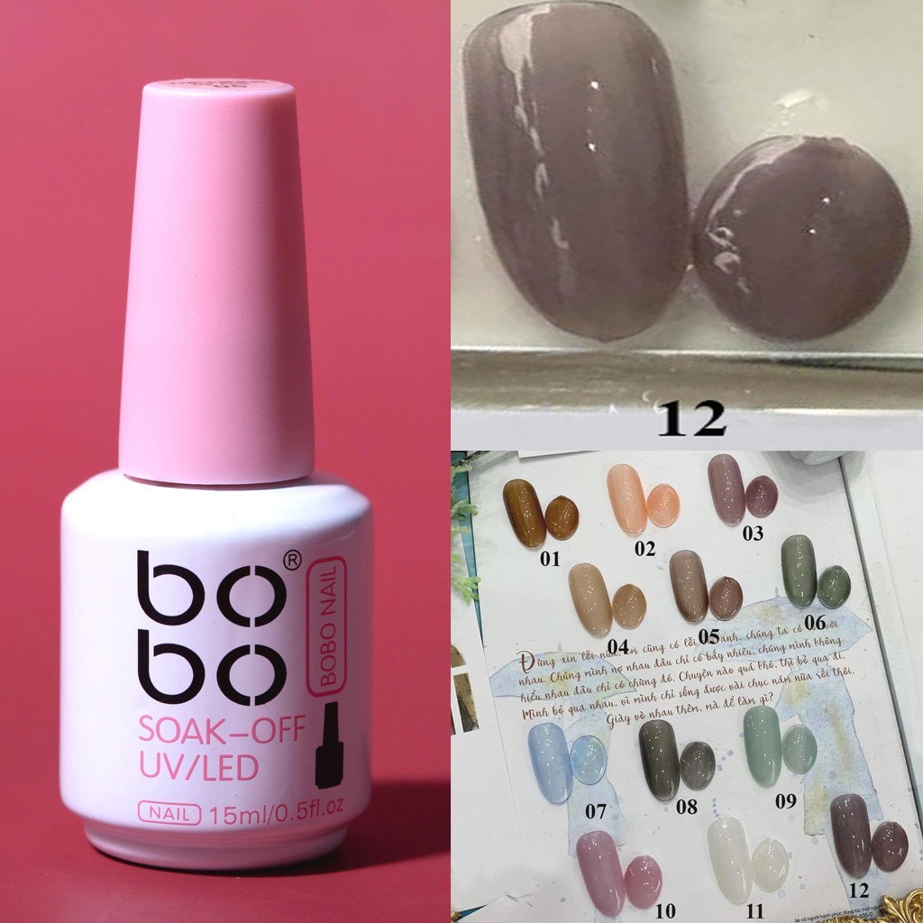 SƠN THẠCH BOBO 12 MÀU THẠCH ANH 15ML