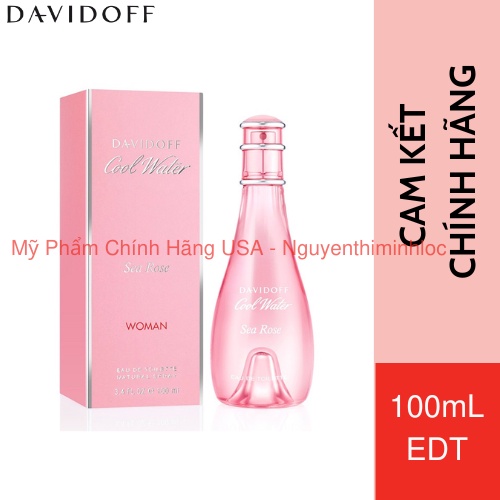 Nước Hoa Nữ DAVIDOFF Cool Water Sea Rose Woman Natural Spray EDT 100mL - Cam Kết Chính Hãng