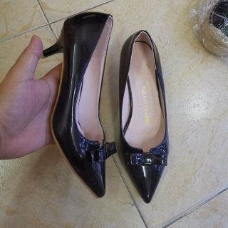Giày cao gót nữ 3 phân đính nơ xả kho