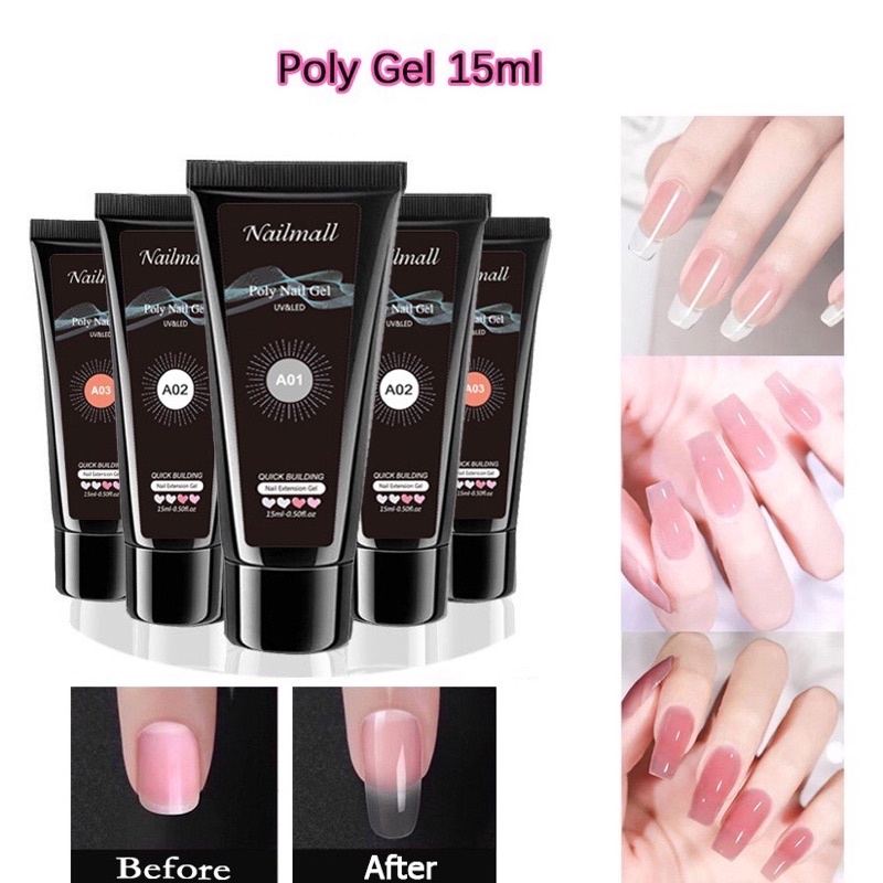 Gel gôm đắp móng tuýp lẻ đủ màu