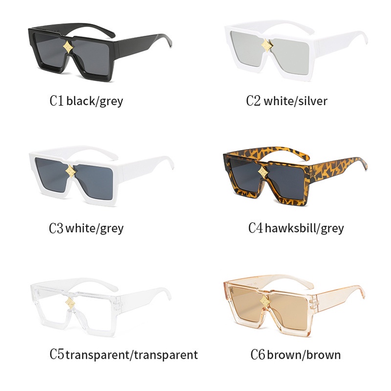 Kính Mát Gọng Vuông Lớn Chống Tia UV400 Thời Trang Cho Nam Nữ