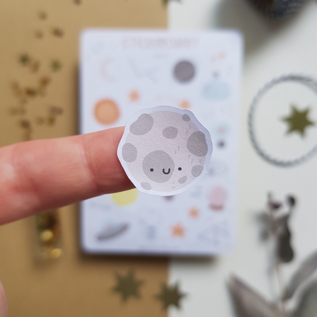 Sticker Sheet - Space - Chuyên dán sổ | Bullet Journal Stickers, Galaxy Stickers, Space Stickers, Moon Sticker,Journal