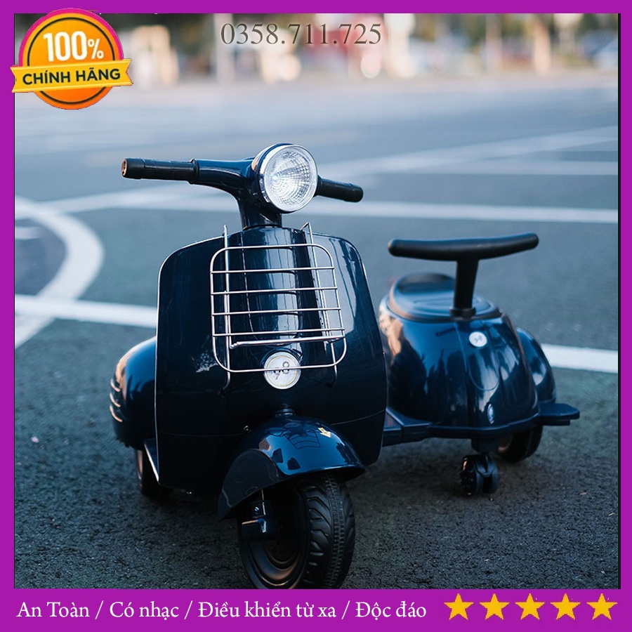Xe điện trẻ em 3 bánh có thùng bên hông cho trẻ em, đồ chơi vận động cho bé an toàn