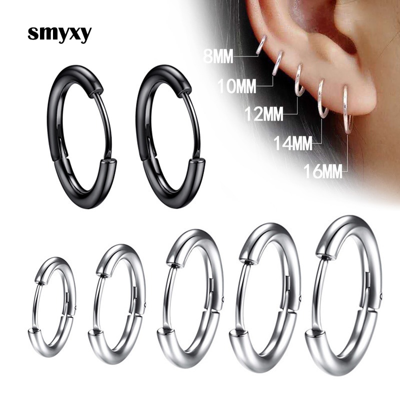 1 Nữ/Người Inox Nhỏ Treo Tường Bông Tai Nhét Sụn Tai Tragus Đơn Giản Mỏng Vòng Tròn Chống Dị Ứng tai Nghe Nhét Tai Khóa