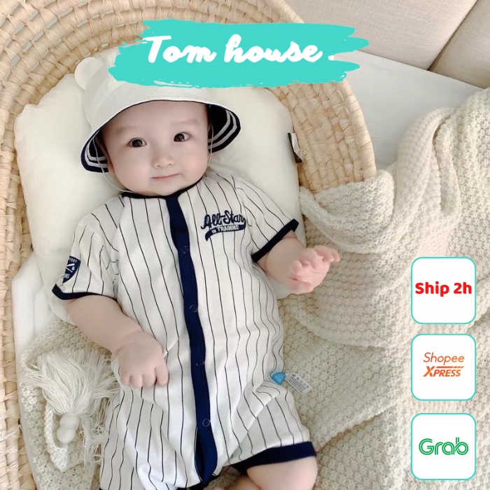 Bộ Romper Hè Cúc Giữa Xuất Xịn Cho Bé Trai Sơ Sinh Tôm House