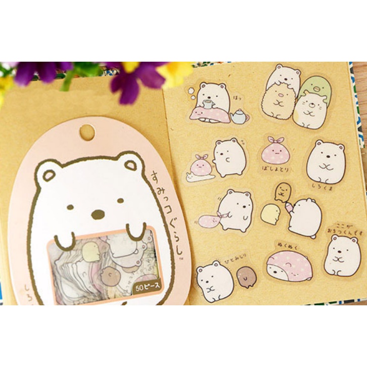 Gói 50 Sticker Động Vật Siêu Đáng Yêu Trang Trí Sách, Vở, Sổ Tay Clovershop68