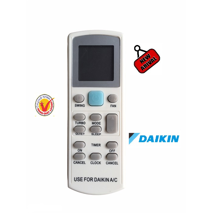 Điều Khiển điều hòa Daikin nút vuông xanh lá cây ,remote điều hòa Daikin 315 trắng