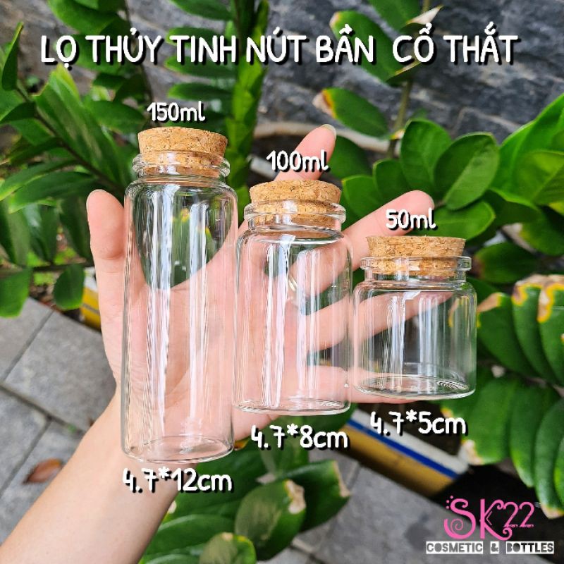 🎀LỌ THỦY TINH NÚT BẦN CỔ THẮT 50ml/100ml/150ml🎀