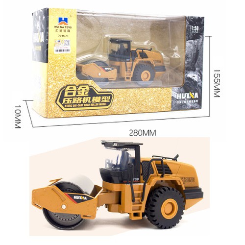 Mô hình xe lu đất đồ chơi trẻ em bằng sắt tỉ lệ 1:50 - DC49VD