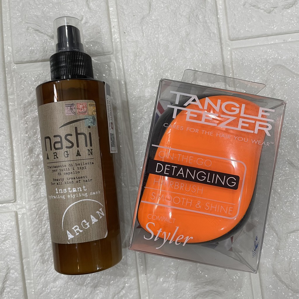 Combo xả khô Nashi Argan và lược Tangle Teezer ( Italia)