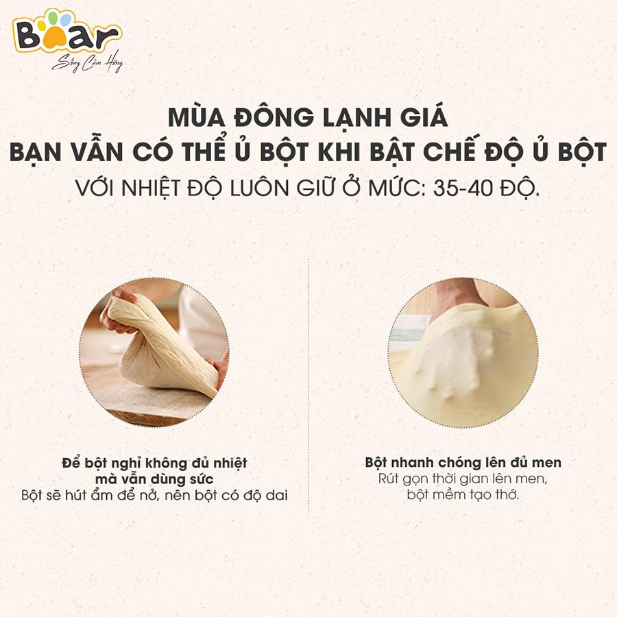 Máy Nhào Bột Tự Động Bear 3.5L-HMJ-A35M1 Và 5L-HMJ-A50B1- Bản Tiếng Trung Nội Địa - Bảo Hành Chính Hãng 12 Tháng