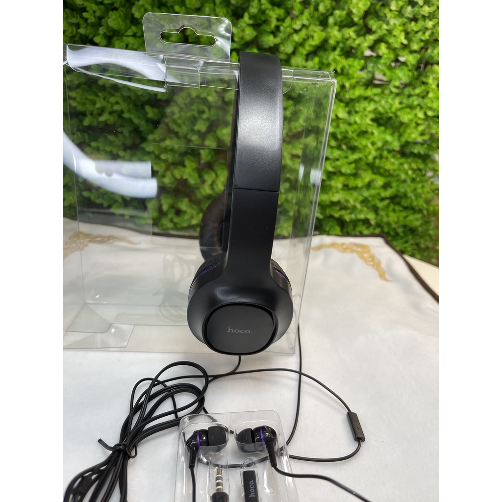 Tai Nghe Chụp Tai HOCO W24 Chơi Game Nghe Nhạc Bass Có MIC- Tặng Kèm Tai Nghe Nhét Tai, Thiết Kế Siêu Đẹp