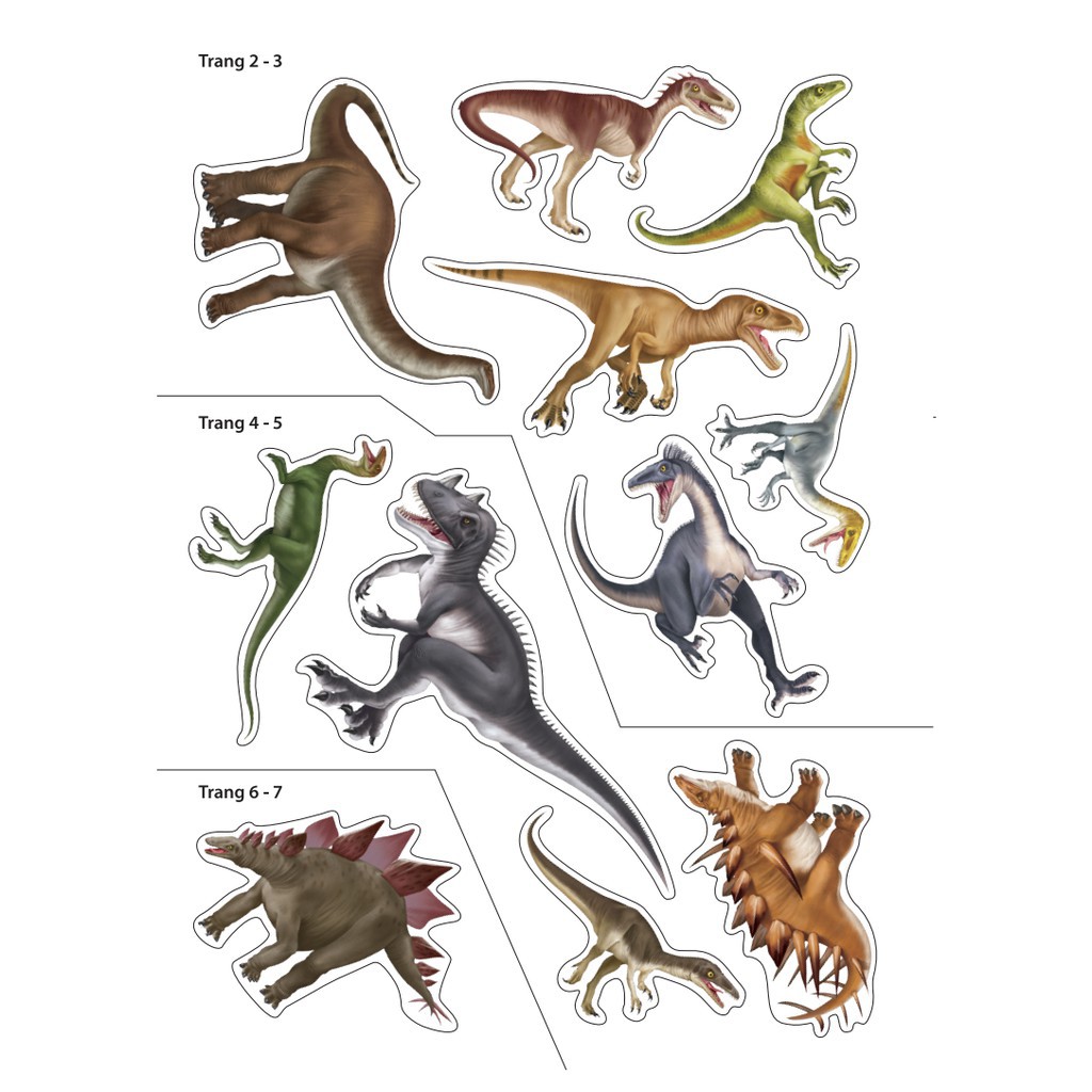 Sách - Sticker khủng long: Phát triển trí thông minh cho trẻ 4 (8 trang sticker dán hình)