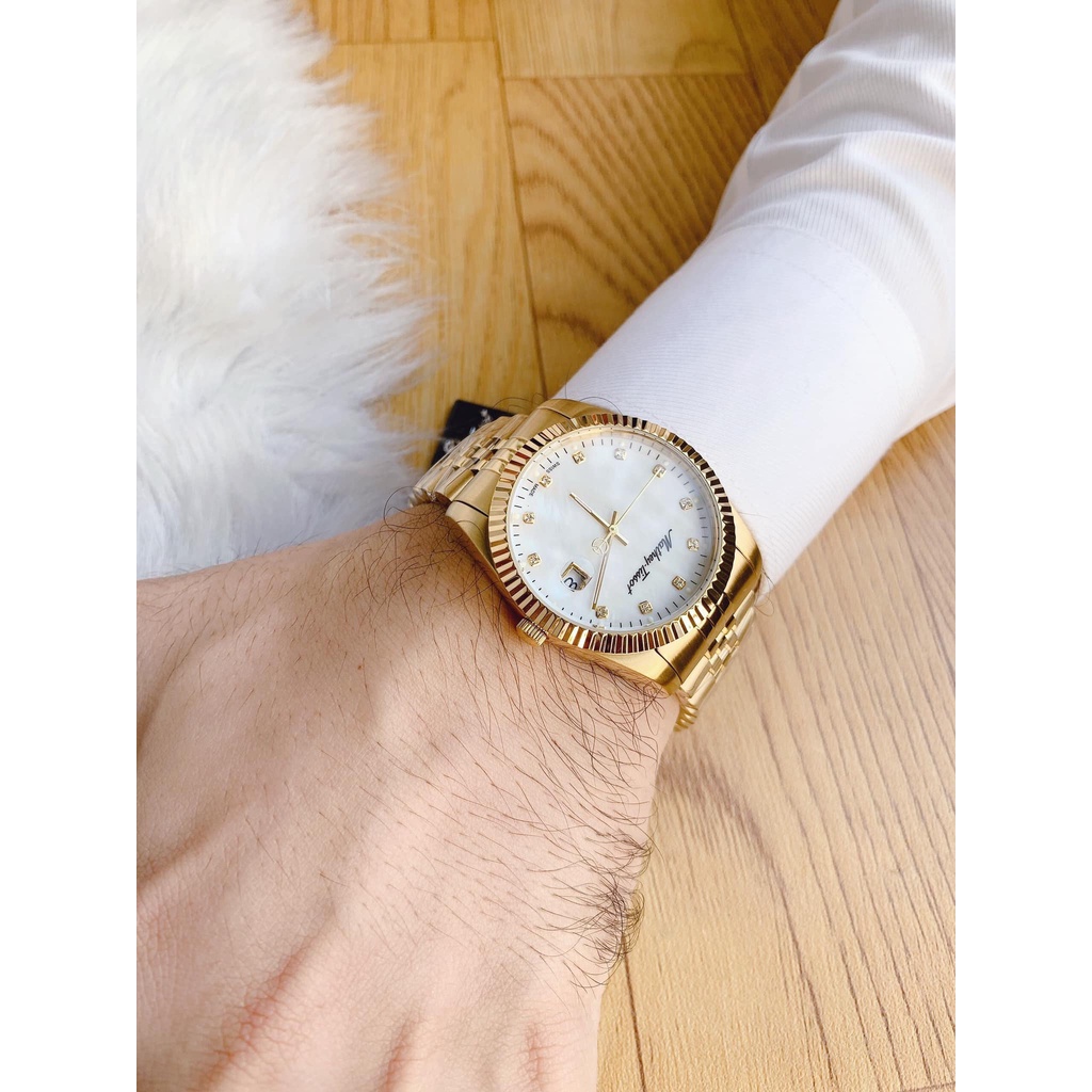 Đồng hồ nam Mathey Tissot Mathy II nam, mặt trắng, dây vàng H710PI