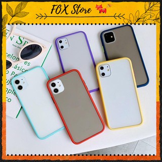 Ốp Lưng Nhám Mờ Viền Màu, Chống Sốc, Chống Bám Vân Tay - Ốp Iphone 7/7p/8/8p/X/XSmax/XR/11/11Pro/11ProMax - Fox Store