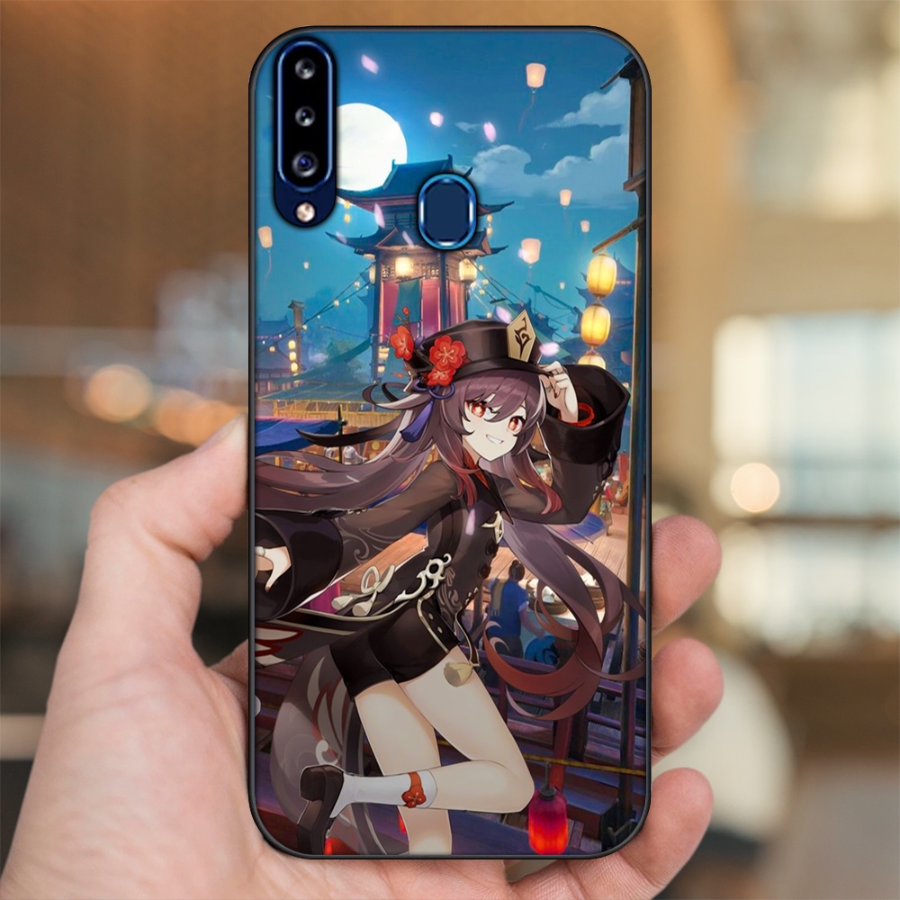 Ốp lưng Samsung A20S viền đen in hình Hutao Genshin Impact