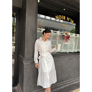 Váy túi hộp tay dài cột nơ eo