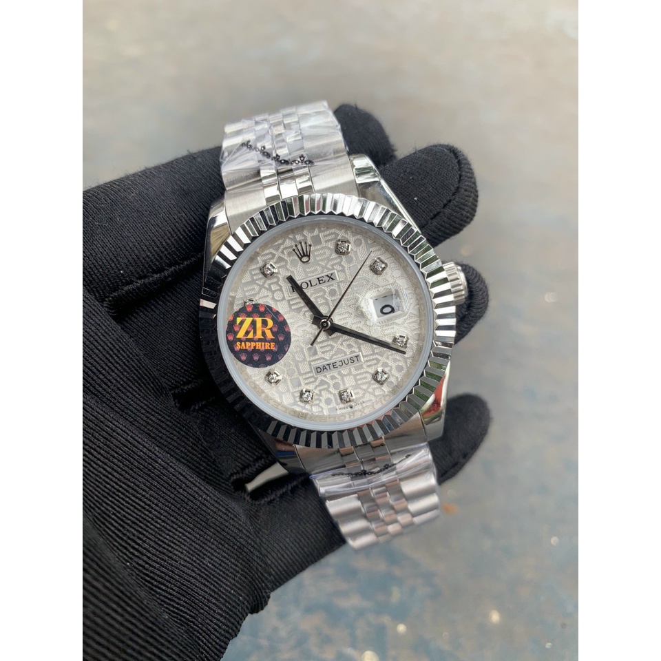 Đồng hồ cơ nam Rolex automatic mặt đính viền đá chống nước