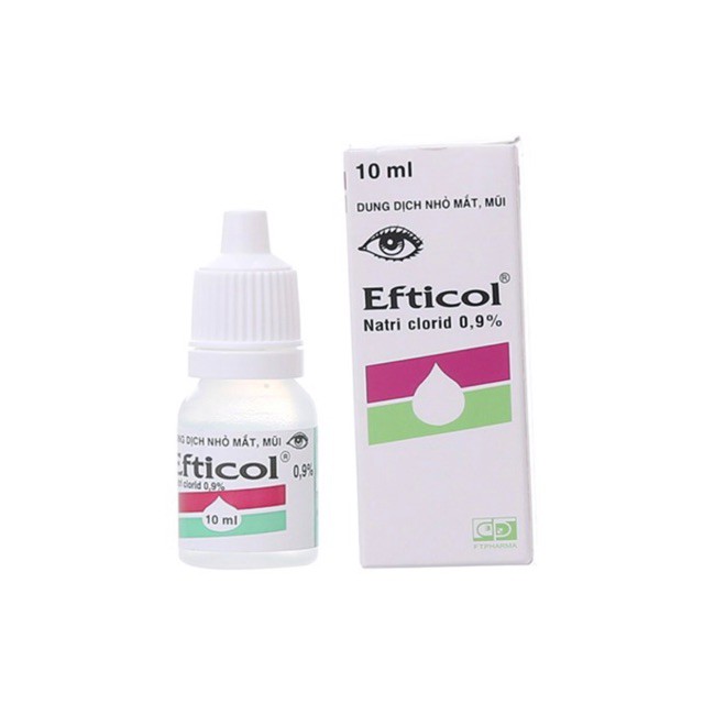 Dung dịch nhỏ mắt, mũi Efticol 10ml (Nacl 0,9%) - lốc 10 chai