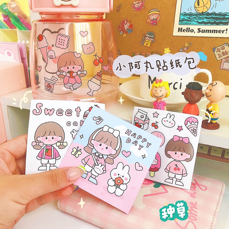 Miếng Dán Trang Trí Mini Chống Thấm Nước Họa Tiết Dễ Thương