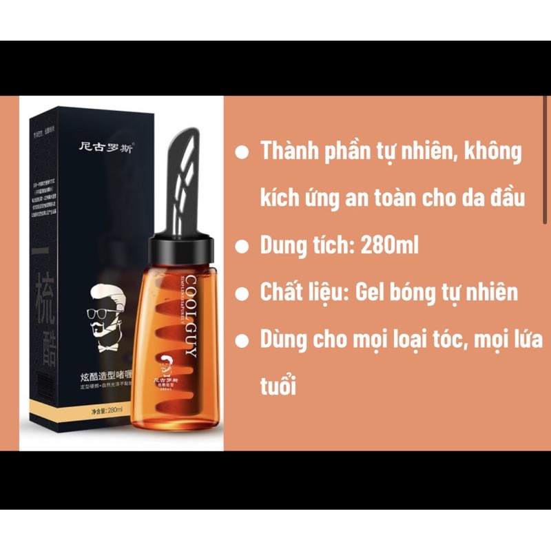 [Rẻ Vô Địch] Gel vuốt tóc nam cao cấp kèm lược tiện dụng thân thiện với mọi loại tóc