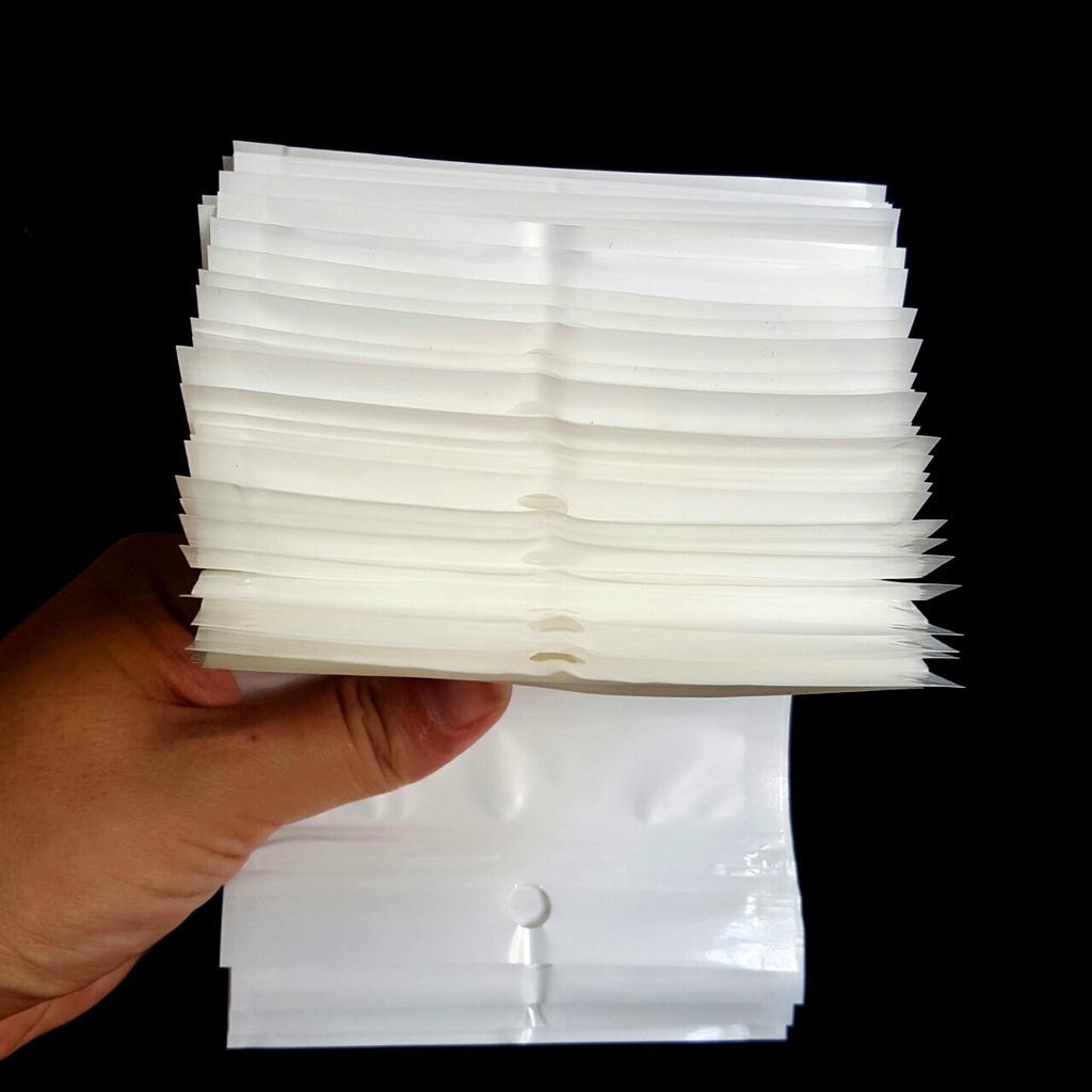 Combo 10 túi zip trắng 1 mặt trong kích thước 10cm x 12cm