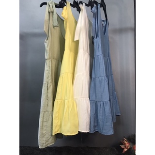 Đầm nơ dây lụa babydoll
