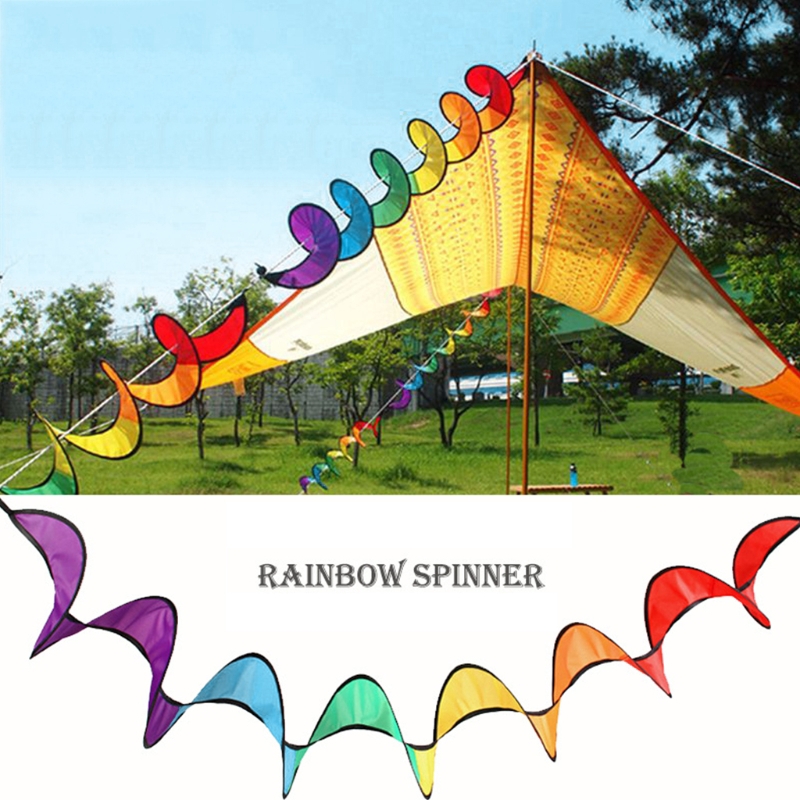 ★yong♣  Colorful Foldable Rainbow Spiral Windmills Home Garden Camping Tents Decorations