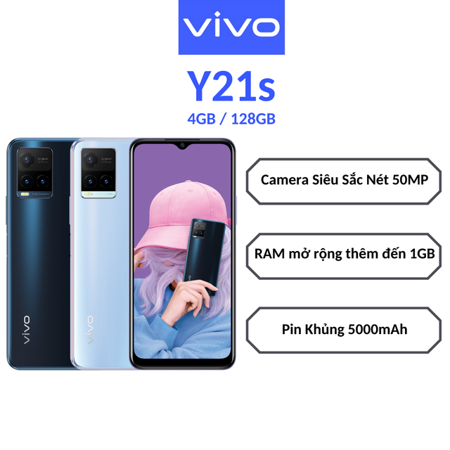 [Mã ELMALL1TR giảm 5% đơn 3TR] Điện thoại Vivo Y21s 4GB + 128GB - Hàng chính hãng