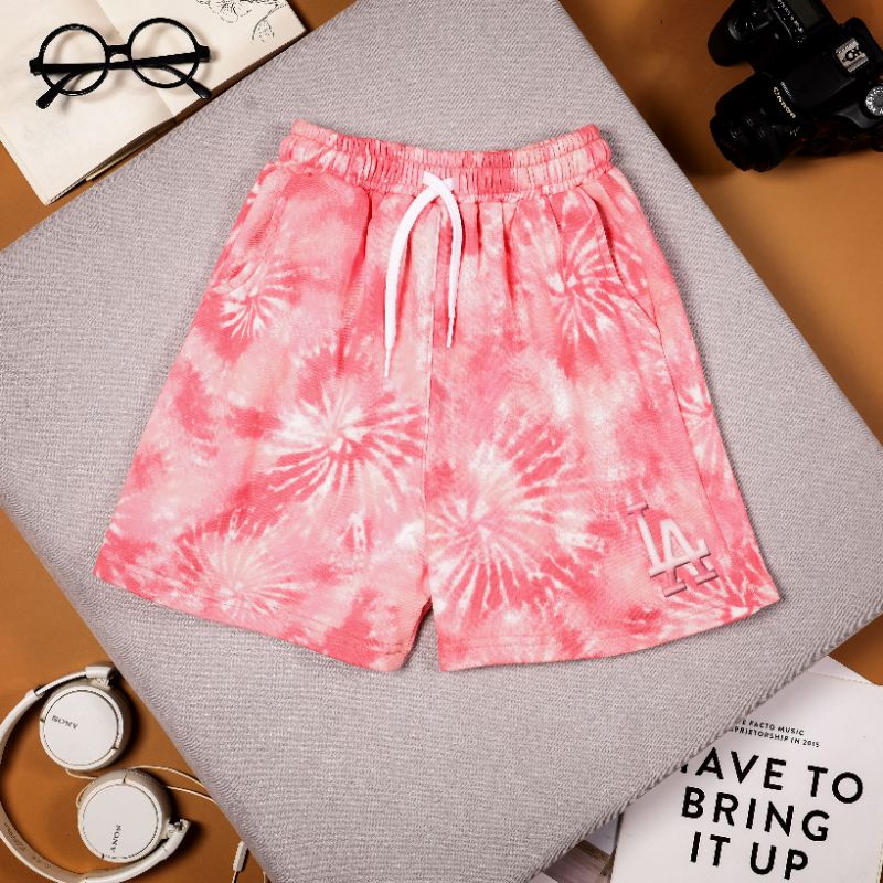 Quần short nữ bé gái MLB quần thun màu sắc hot trend loang tie size đại 25-60kg các mẹ có thể mặc cặp