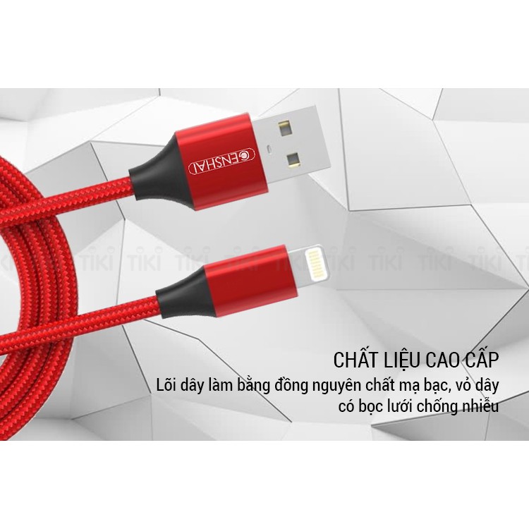 Cáp Sạc Genshai Lightning GL06 Dây Dù Dài 1M | Bảo Hành Chính Hãng 12 Tháng