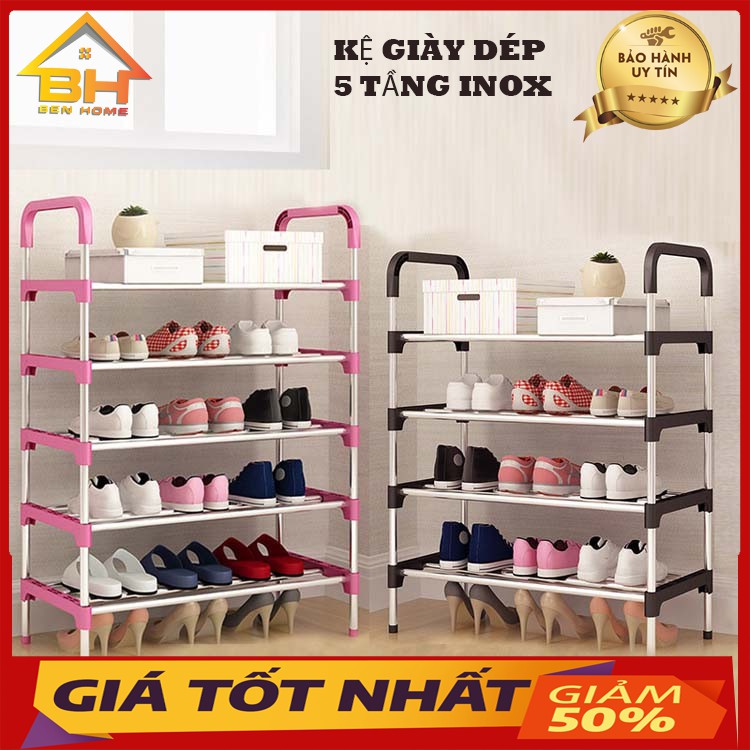 [FREESHIP] Giá để giày dép thông minh 5 tầng nhựa và inox, kệ đựng giày dép tiện lợi